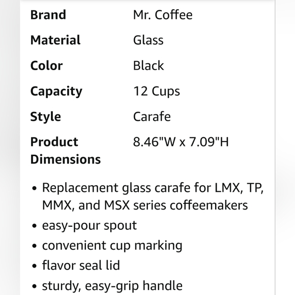 Mr. Coffee 12 Cup Replacement Carafe - Picture 7 of 7